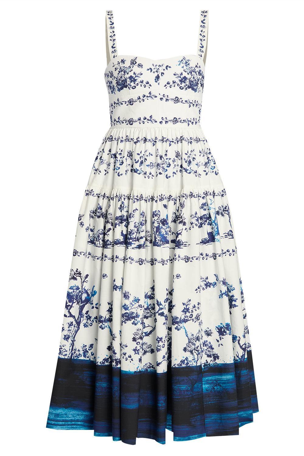 ERDEM: Strappy Fit Flare Midi Dress ERDEM: Strappy Fit Flare Midi Dress