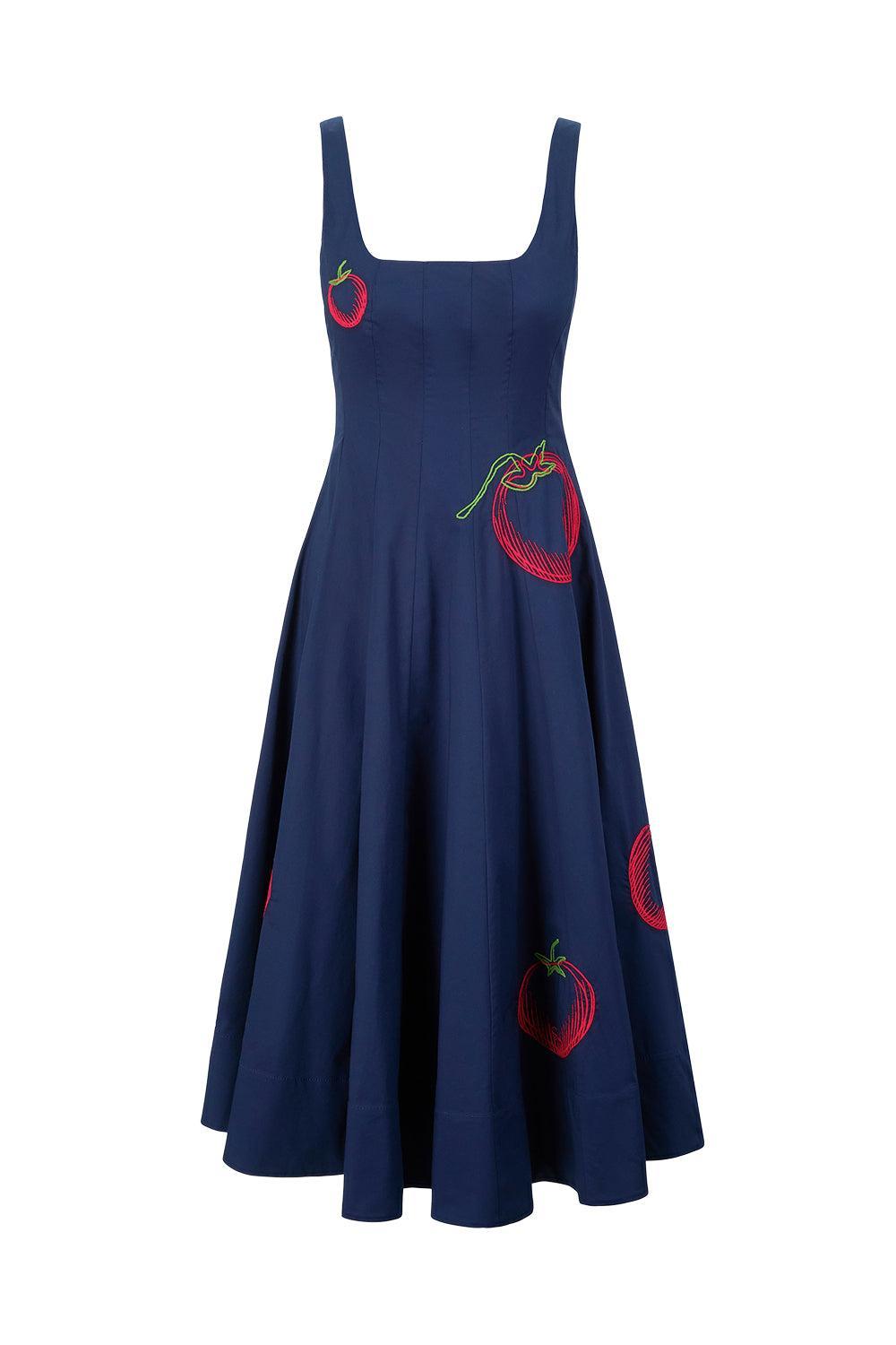 STAUD, Wells Dress in Navy Roma, Size 6 STAUD, Wells Dress in Navy Roma, Size 6