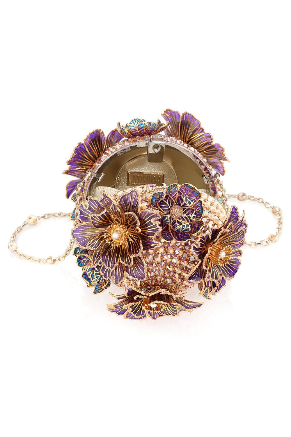 Sphere Glass Flowers Bag-CHAMPAGNE-O/S-HANDBAGEVENING-JUDITH LEIBER