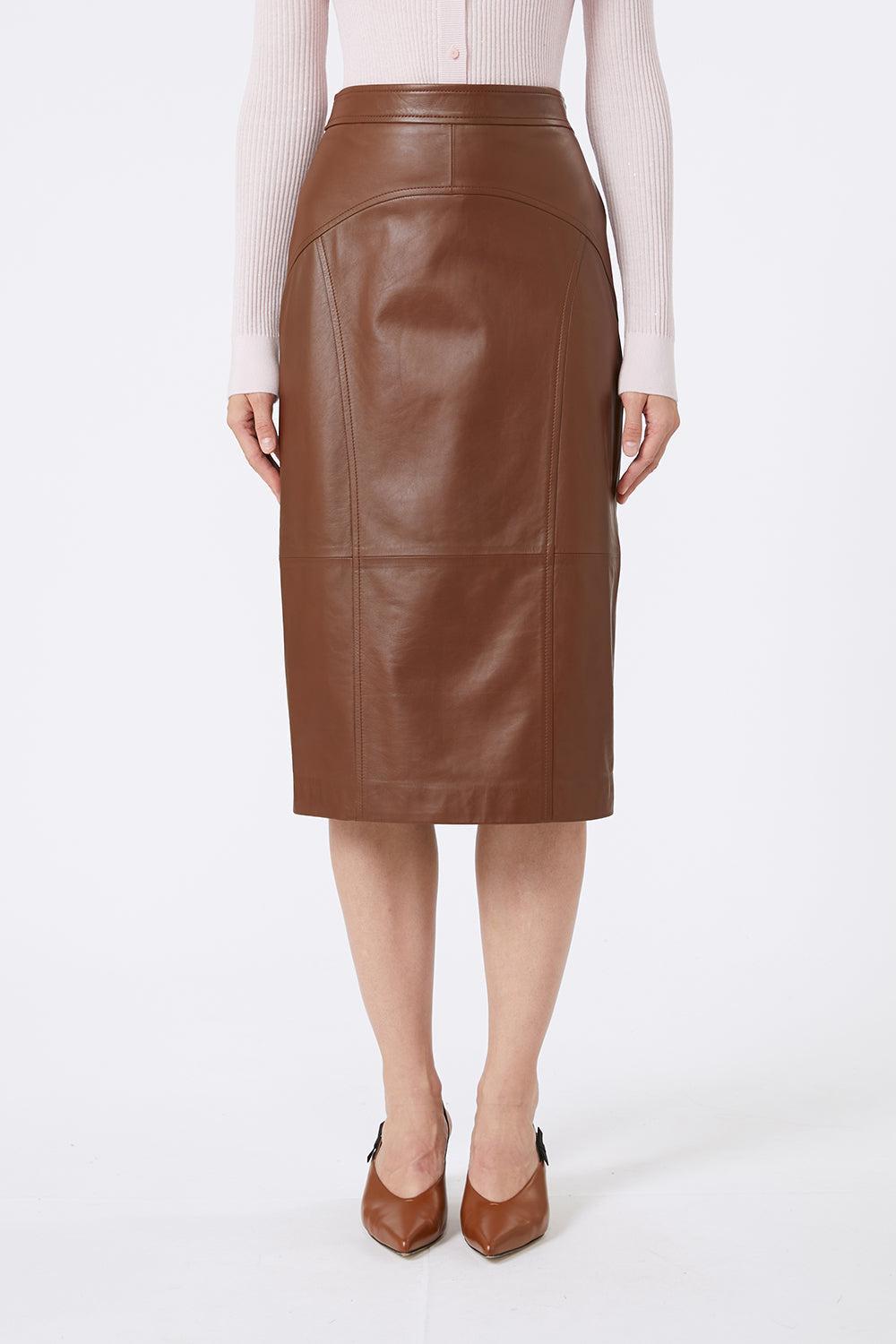 Taiga Skirt-BROWN-4-CLOTHINGSKIRTMIDI-MAX MARA