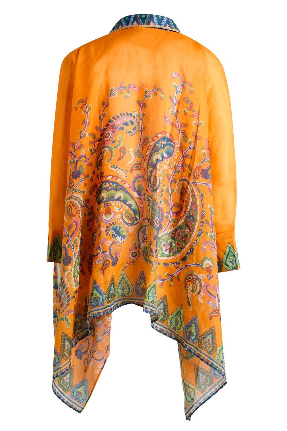 Flare Poncho Beach Blouse-PRNTORNG-38-CLOTHINGTOPPONCHO-ETRO