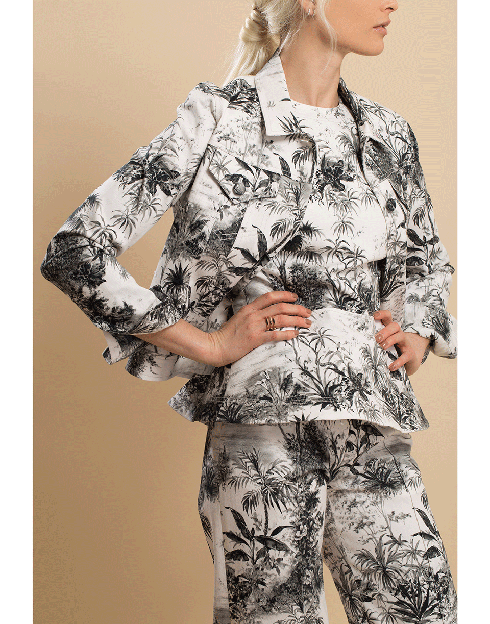 ADAM LIPPES-Print Twill Cropped Jacket-