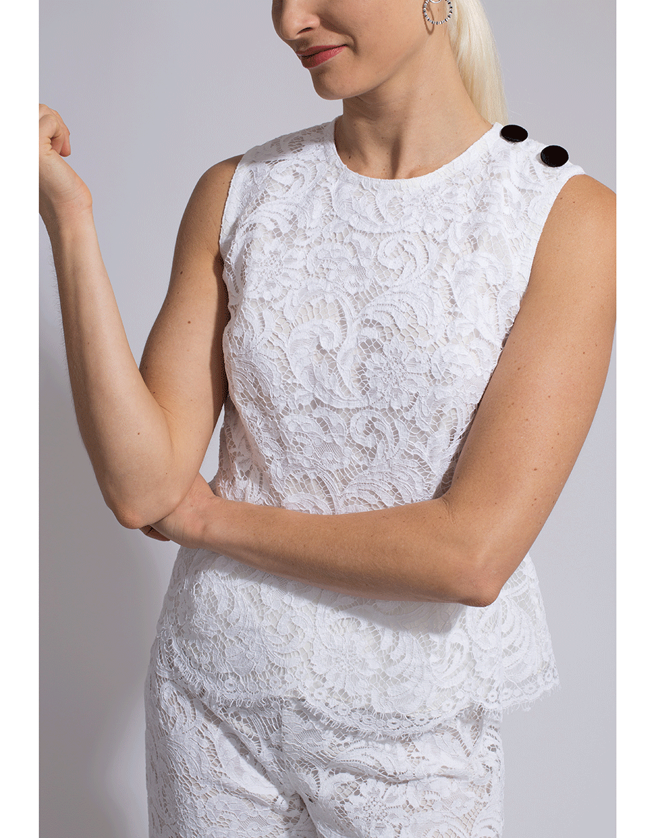 ADAM LIPPES-Peplum Lace Top-