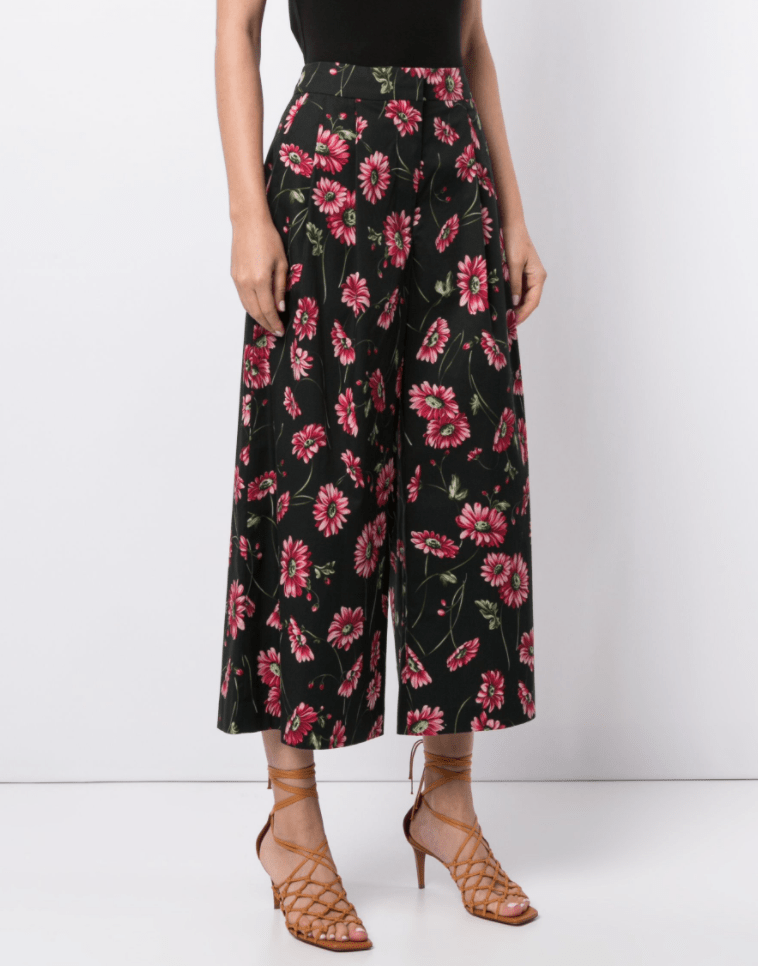 ADAM LIPPES-Pleat Front Culotte In Printed Poplin-