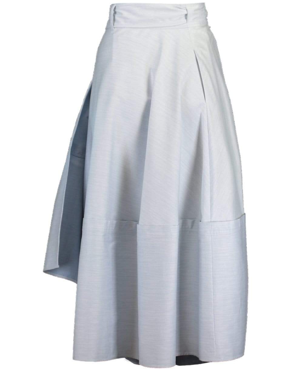 ADEAM-Denim Bellflower Midi Skirt-