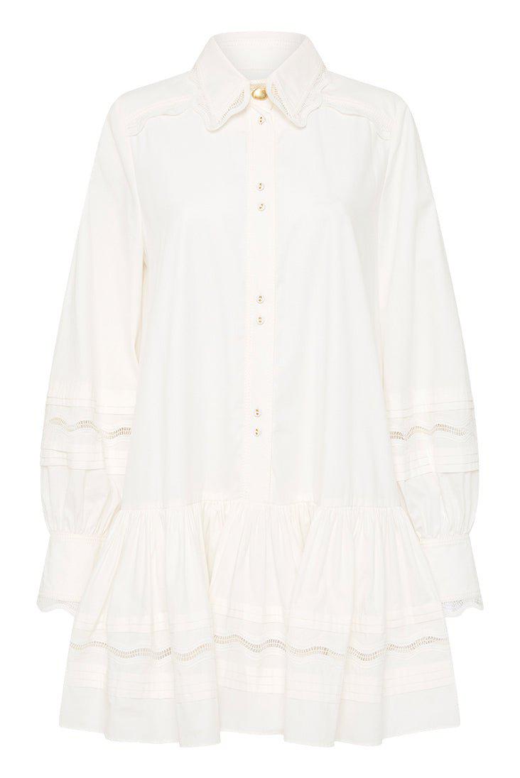 aje ivory dress Ether Puff Sleeve Maxi Dress-IVORY / 4