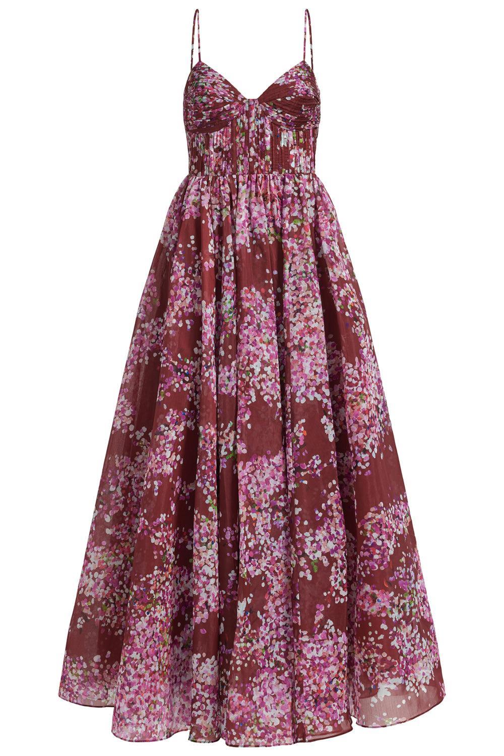 aje dresses Fortuna Gown in Red,Pink accessory_quiz:singer-model-group-11 Beaded trim at neckline Elegant Black and Red Size:XSM PT