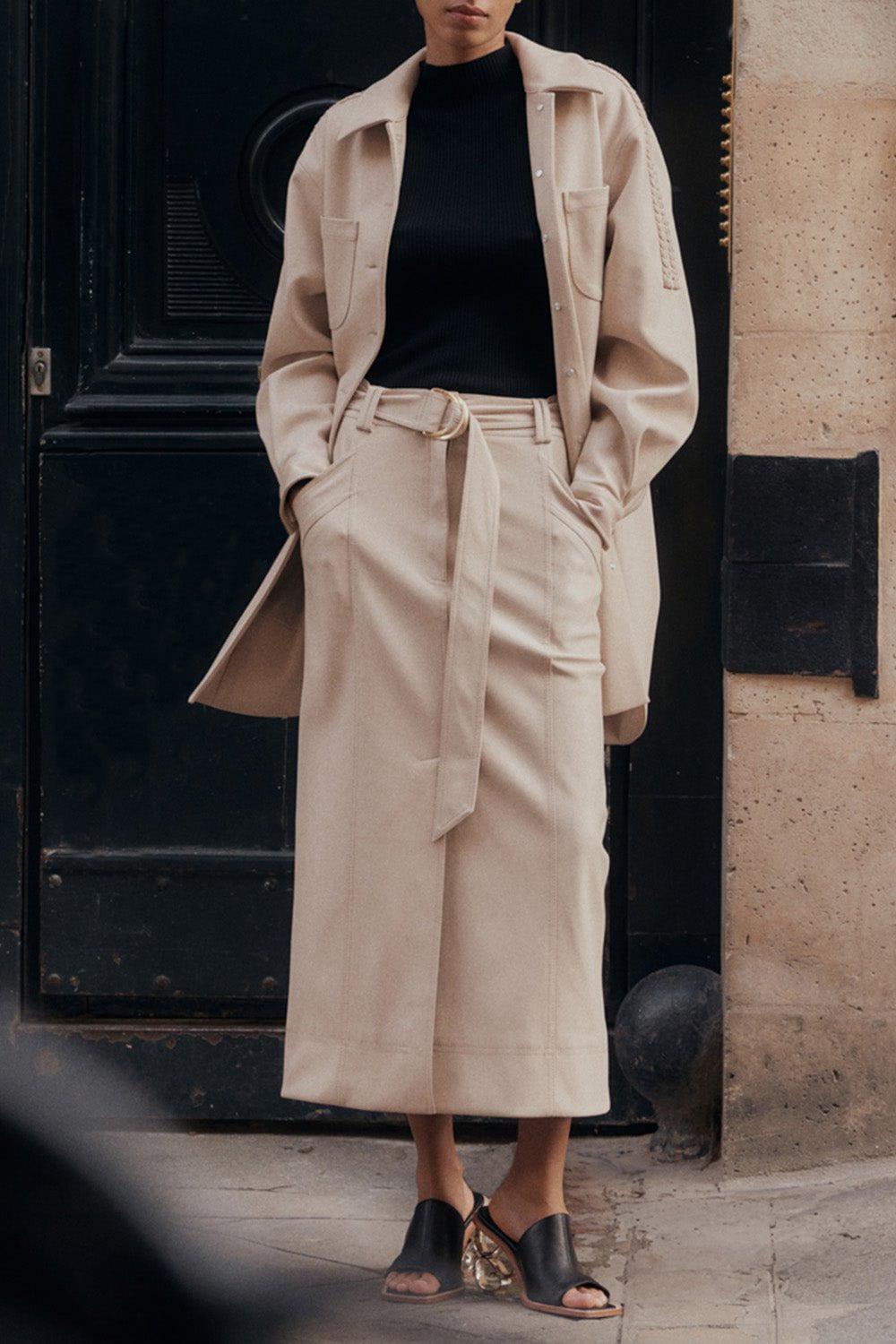 AJE-Flourisher Midi Skirt-