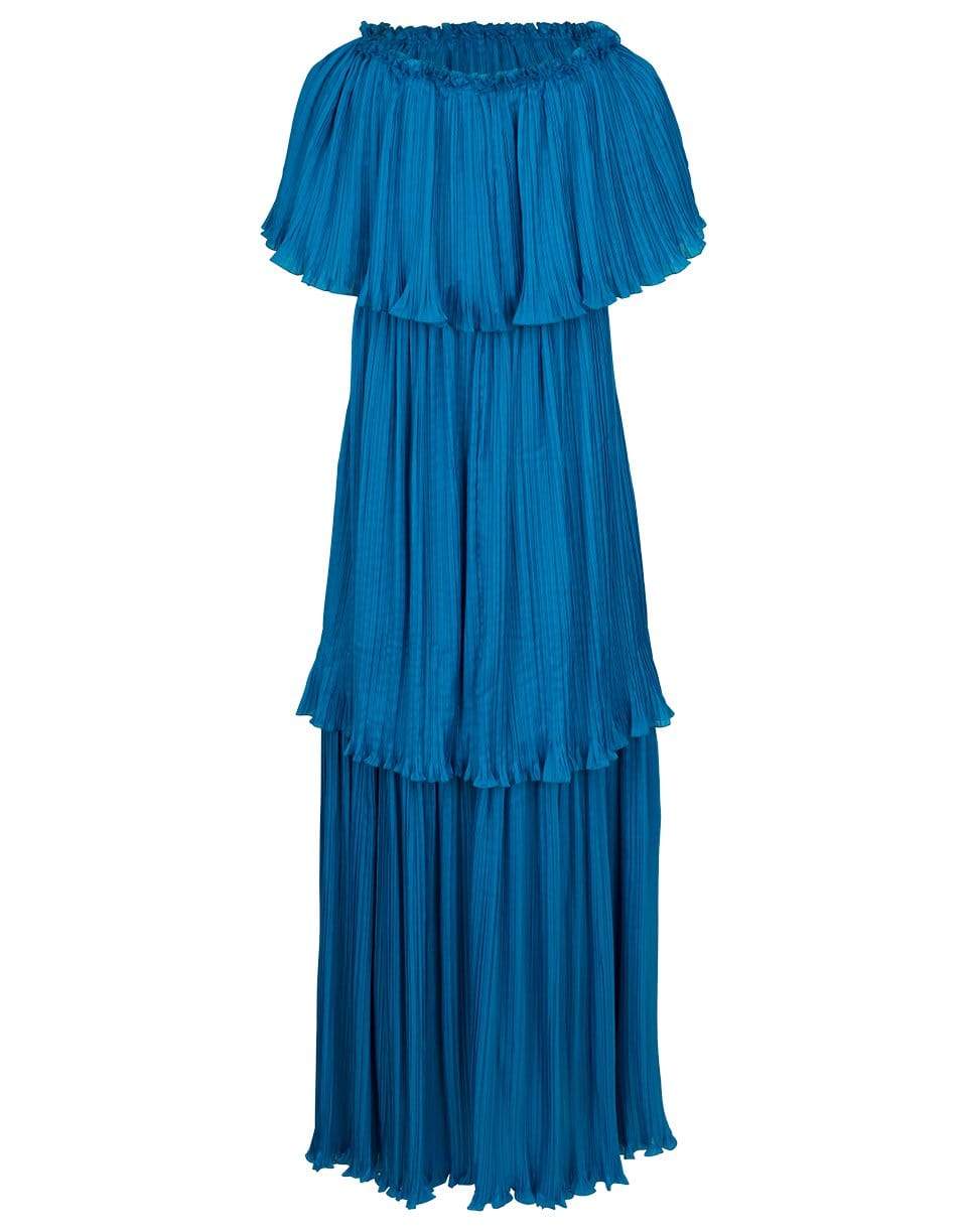 alberta ferretti off the shoulder dress Pongee Dress