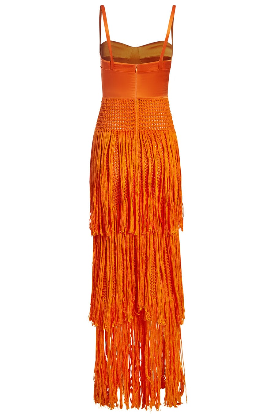 ALEJANDRA ALONSO ROJAS-Bustier Fringe Crochet Dress-