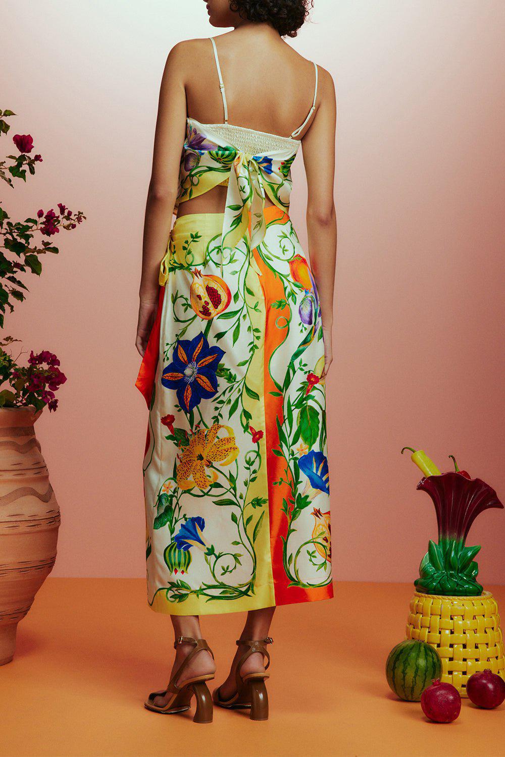 ALEMAIS-Flores Sarong Skirt-