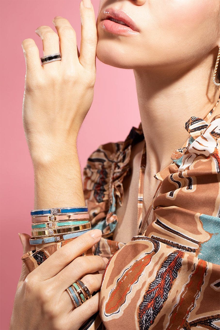 ALESSA JEWELRY-Carbon Spectrum Border Ring-WHITE GOLD