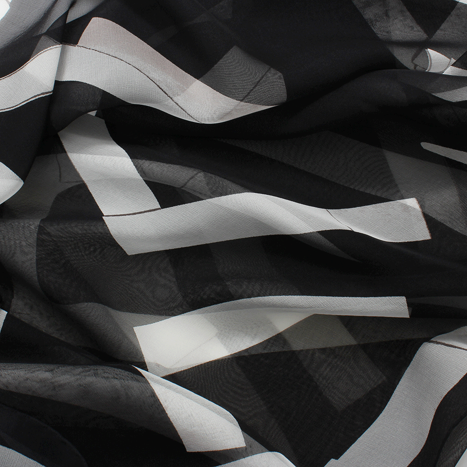 ALEXANDER MCQUEEN-Bi-Color Logo Scarf-BLK/WHT
