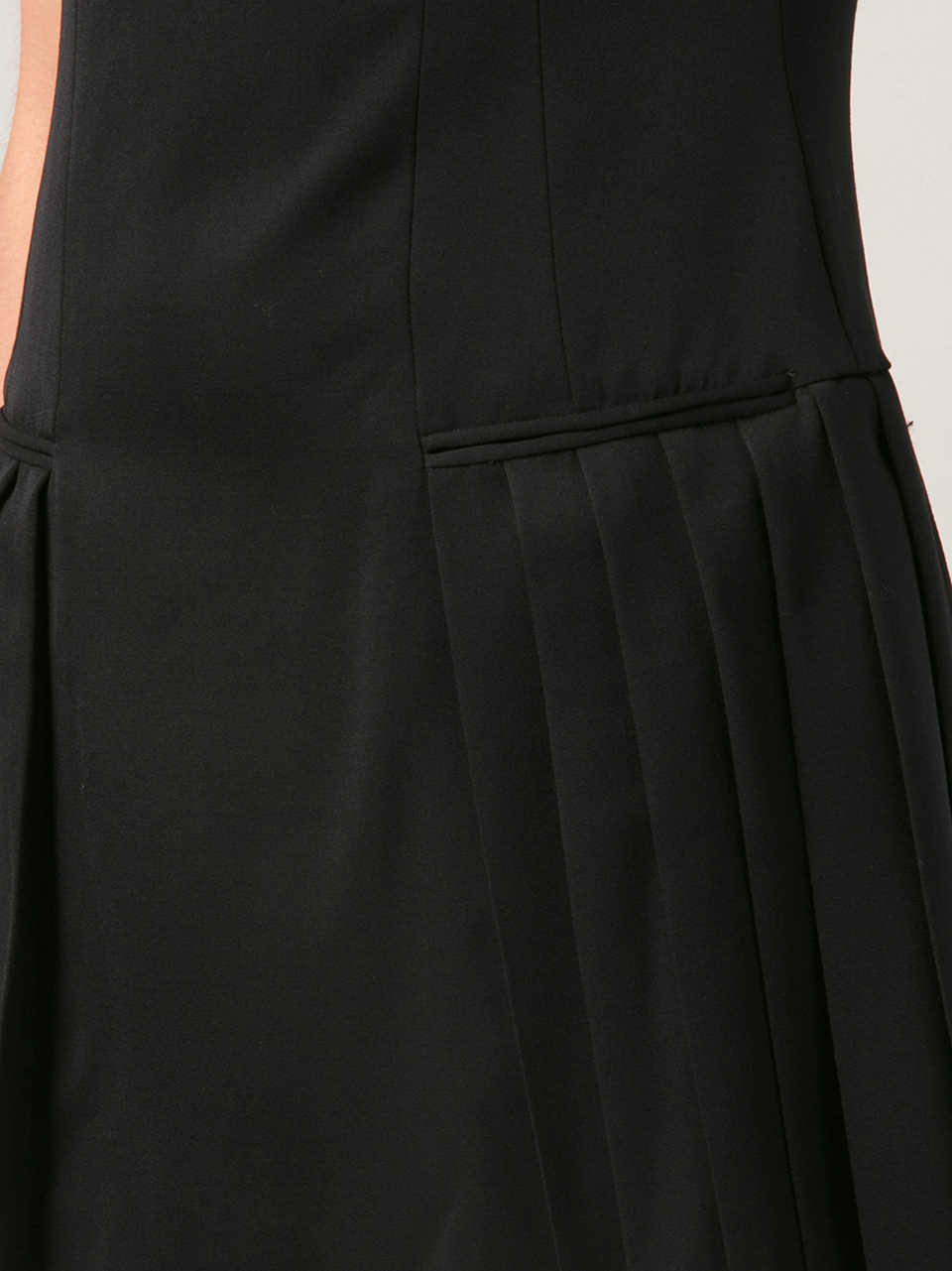 ALEXANDER MCQUEEN-Button Pleat Dress-BLACK