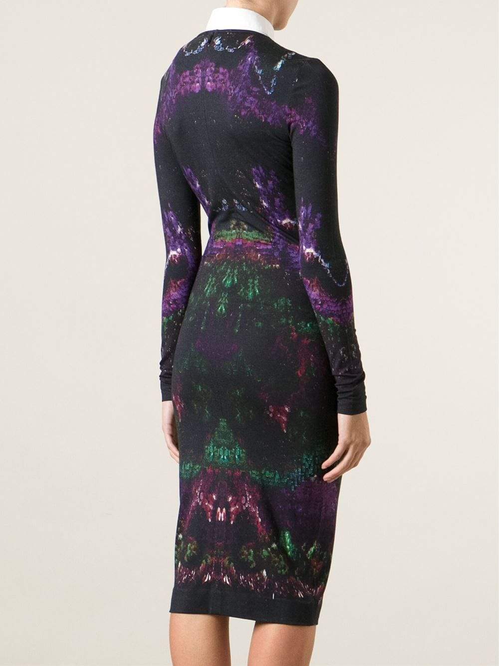 ALEXANDER MCQUEEN-Moth Print Jersey Dress-
