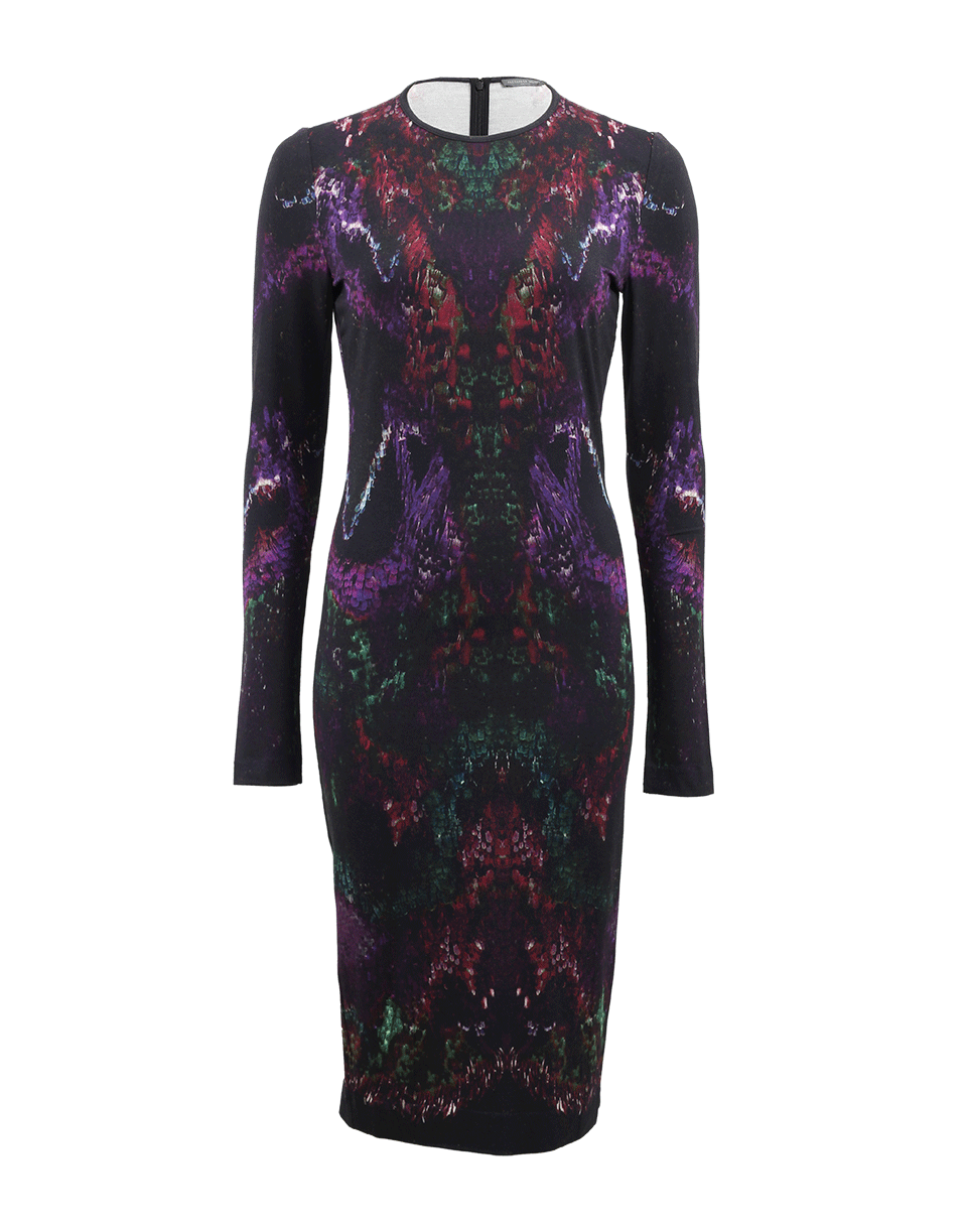 alexander mcqueen pink and black dress Alexander McQueen - Silk Shift Dress - Cascading Side Panel