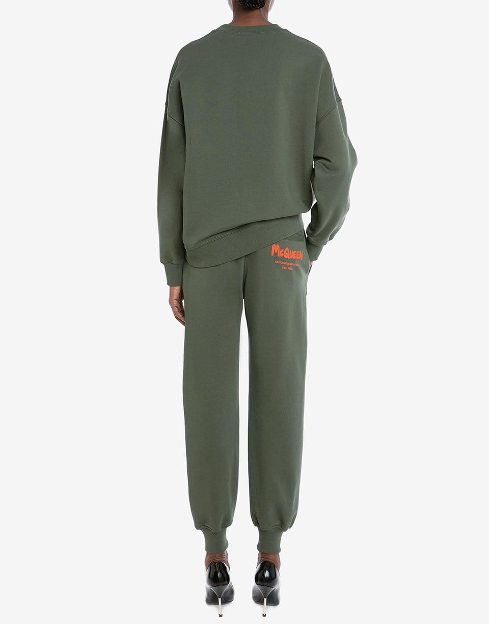 ALEXANDER MCQUEEN-Khaki McQueen Graffiti Joggers-