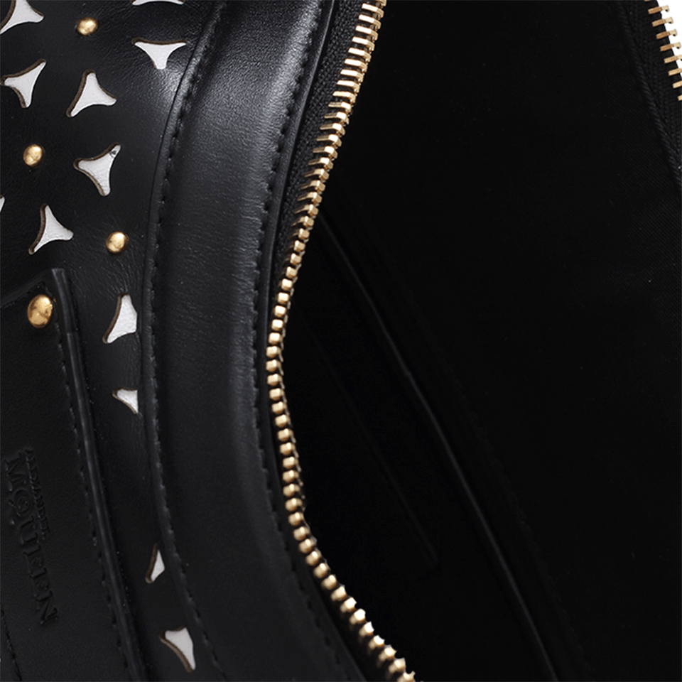 ALEXANDER MCQUEEN-De Manta Clutch-BLK/WHT