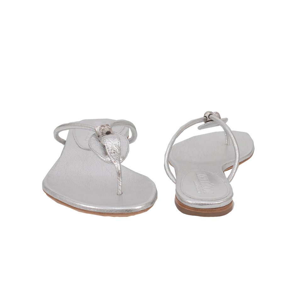 ALEXANDER MCQUEEN-Silver Skull Flip Flop-
