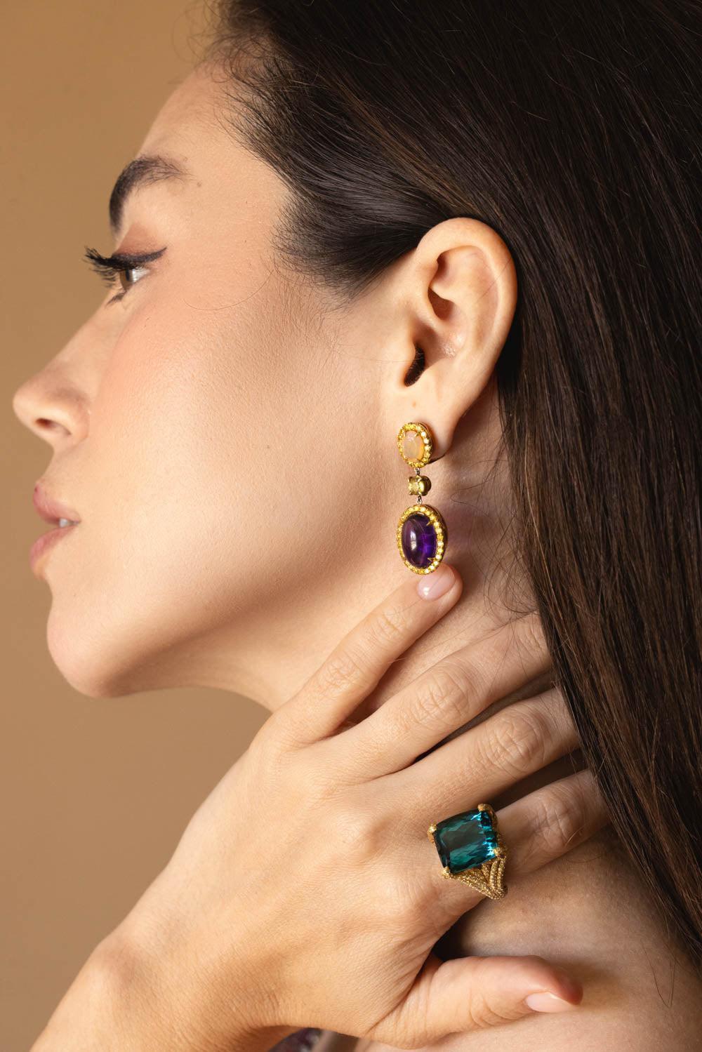 Royal Earrings-YELLOW GOLD-JEWELRYFINE EARRING-ALEXIA CONNELLAN