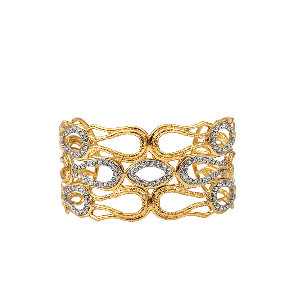 ALEXIS BITTAR-Scalloped Crystal Aigrette Cuff-GOLD