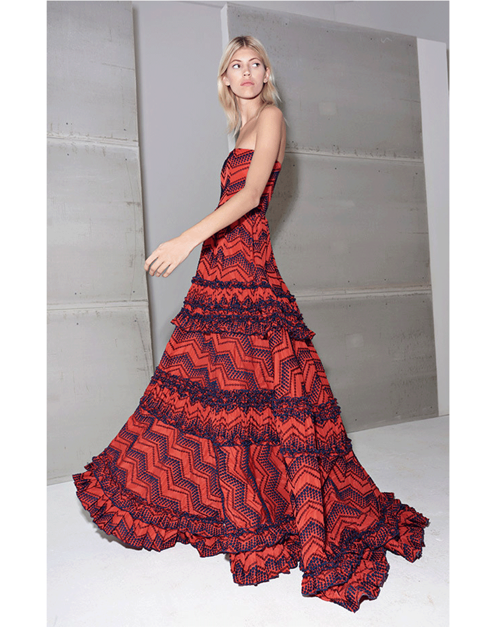 ALEXIS-Clare Gown-AZTEC RED