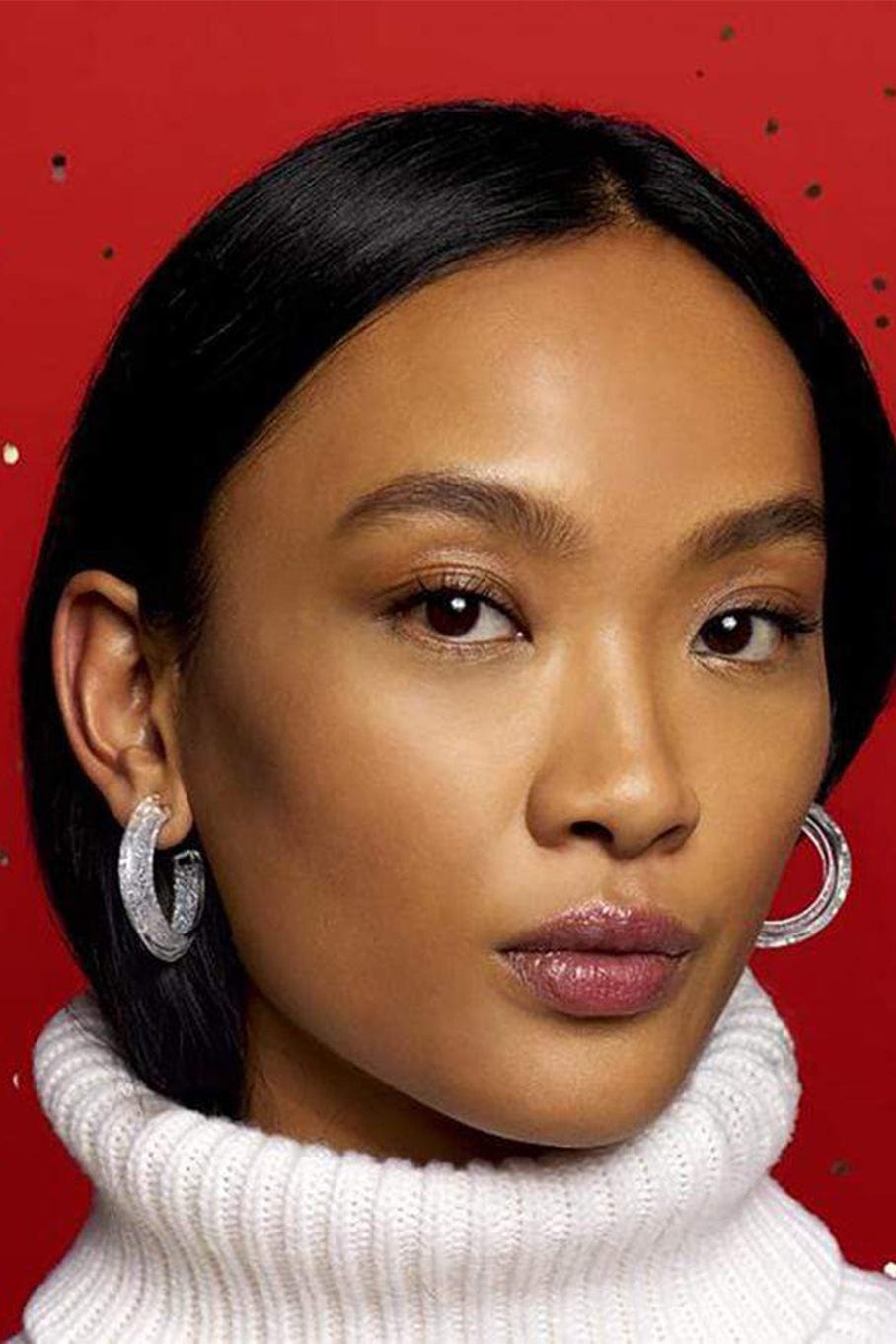 ALISON LOU-Small Silver Glitter Jelly Hoops-YELLOW GOLD