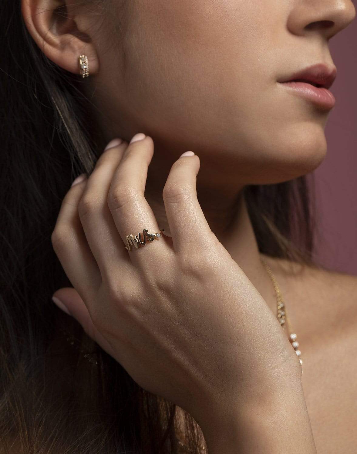 ALISON LOU-Diamond Mrs. Ring-YELLOW GOLD