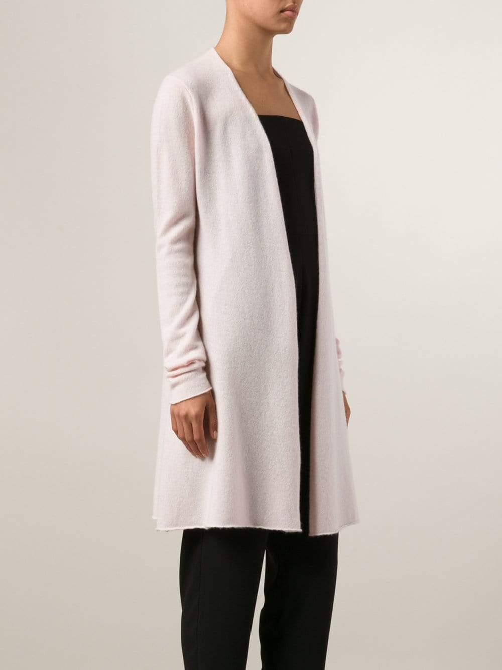 ALLUDE-Long Open Drape Cardigan-