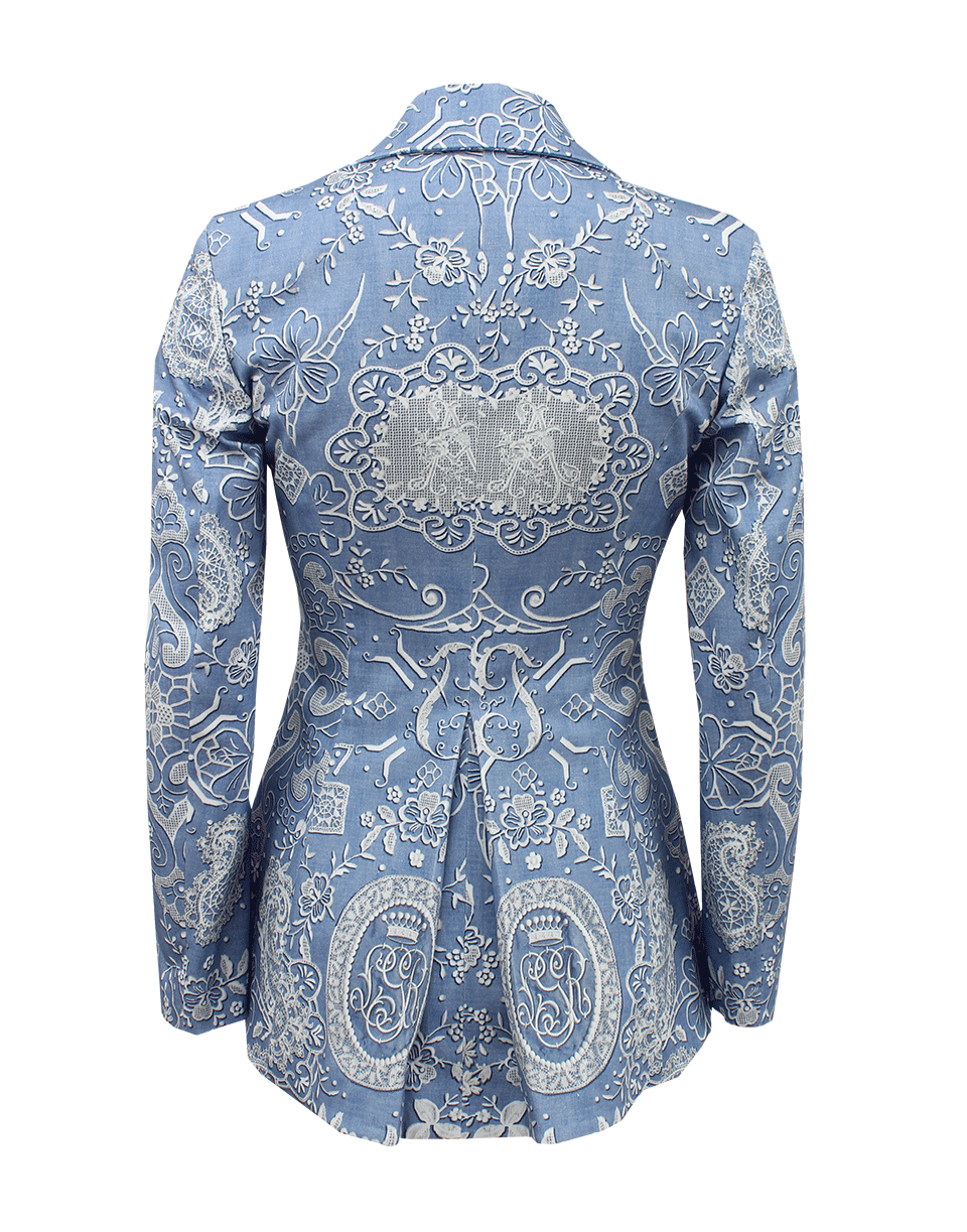 ALTUZARRA-Single Button Lace Print Blazer-