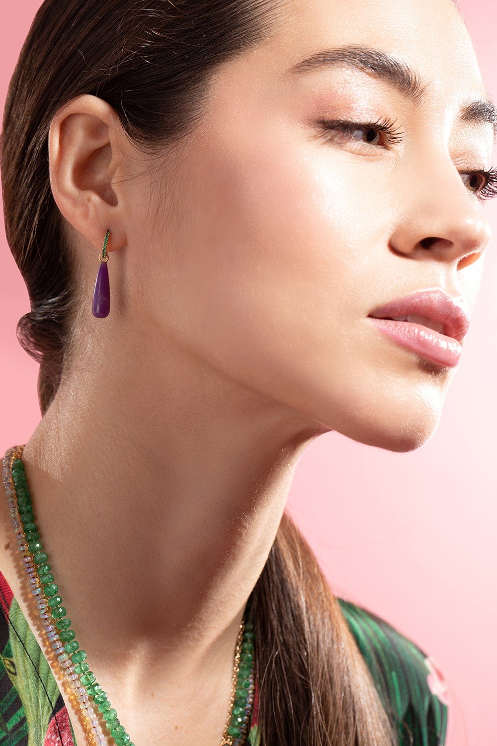 ANDREA FOHRMAN-Emerald Huggies-YELLOW GOLD