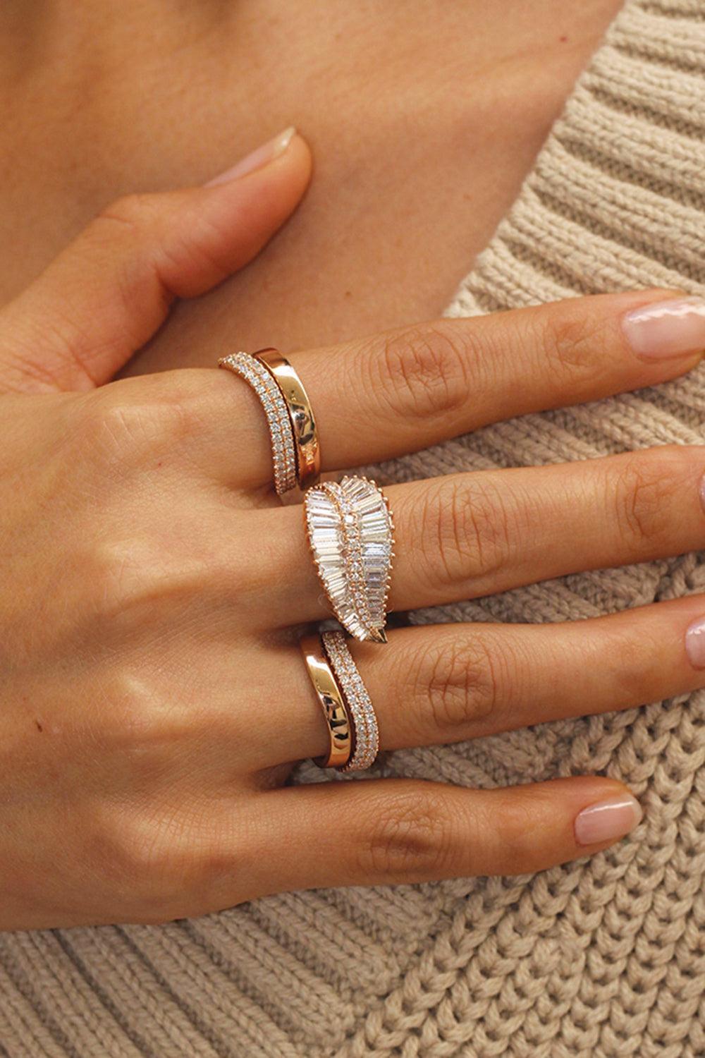 Diamond Curved Ring-YELLOW GOLD-6-JEWELRYFINE JEWELRING-ANITA KO