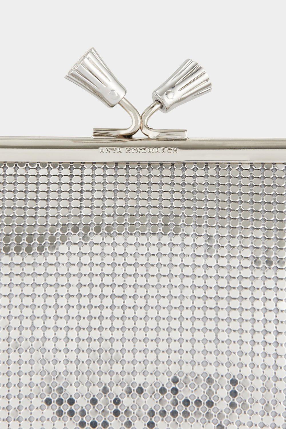 ANYA HINDMARCH-Maud Tassel Clutch - Silver Mesh-SILVER