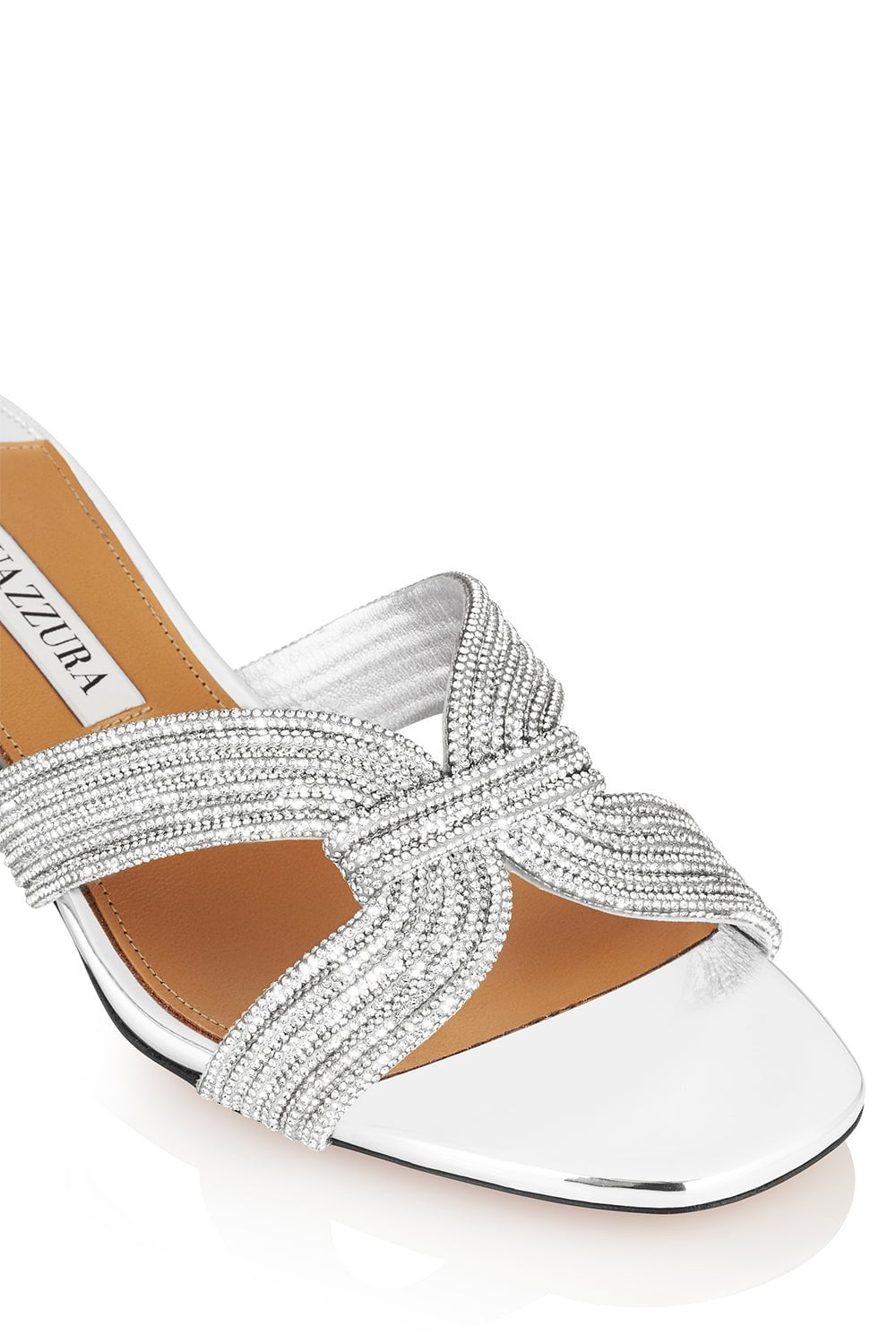 AQUAZZURA-Muse Mule - Silver-