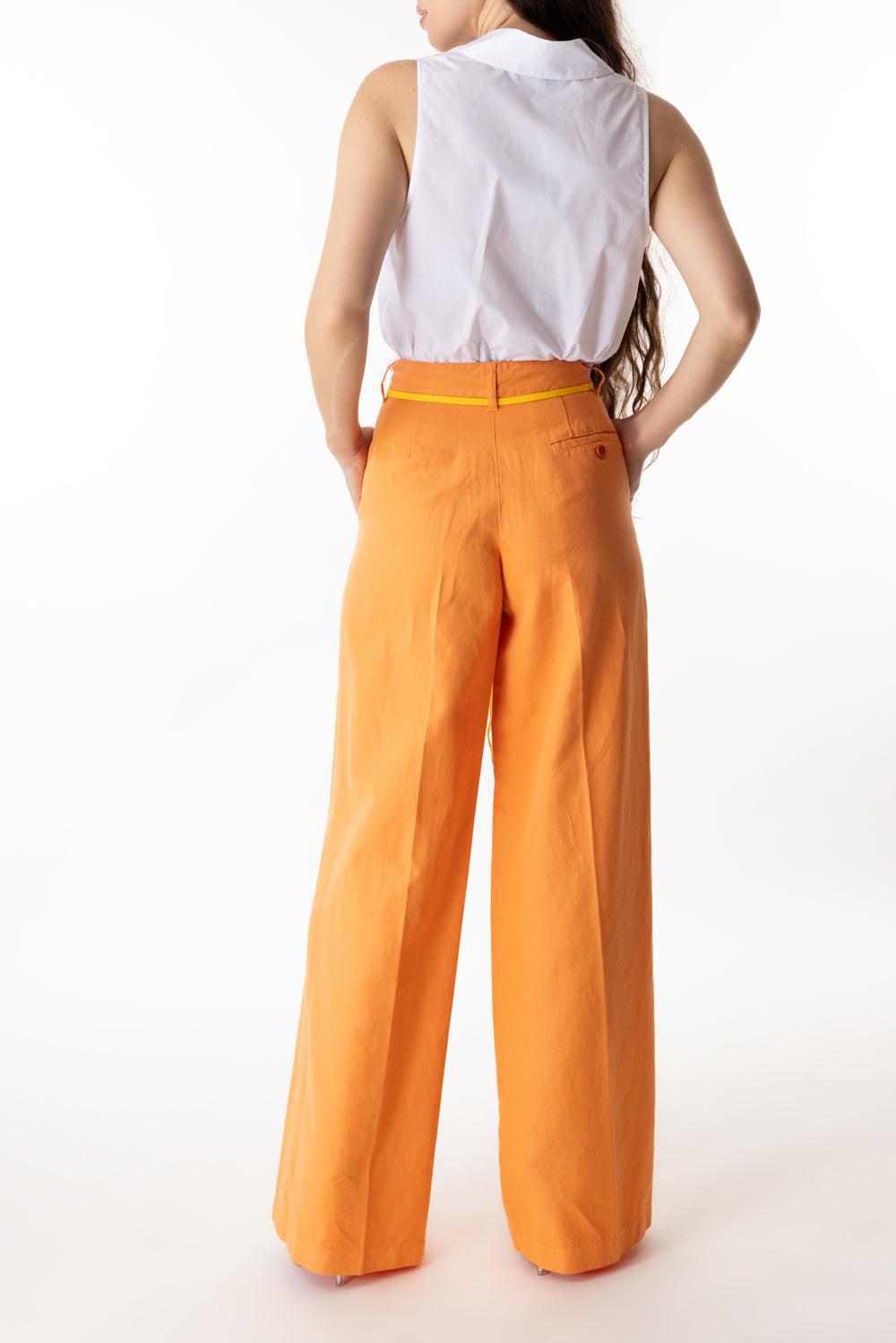 WIDE LEG PANT-ORANGE-38-CLOTHINGPANTWIDE LEG-ASPESI