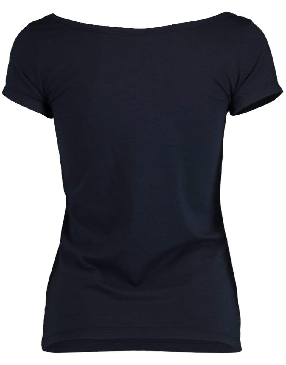 ASPESI-Navy Ballet Neck T-shirt-