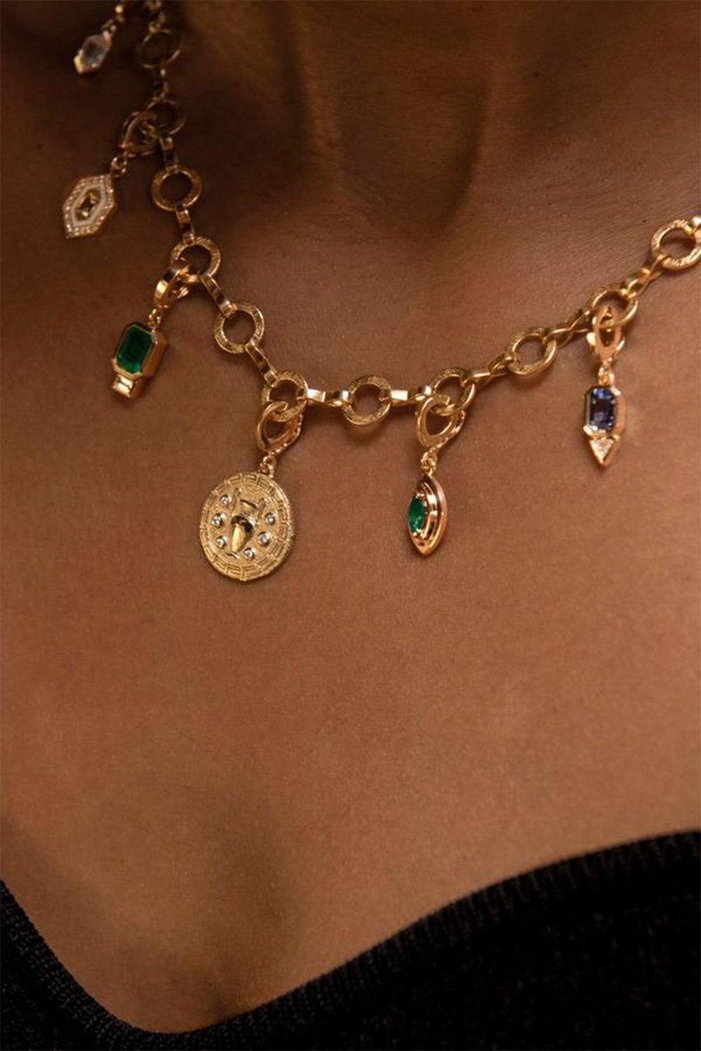 AZLEE-Reverly Small Coin Charm-YELLOW GOLD