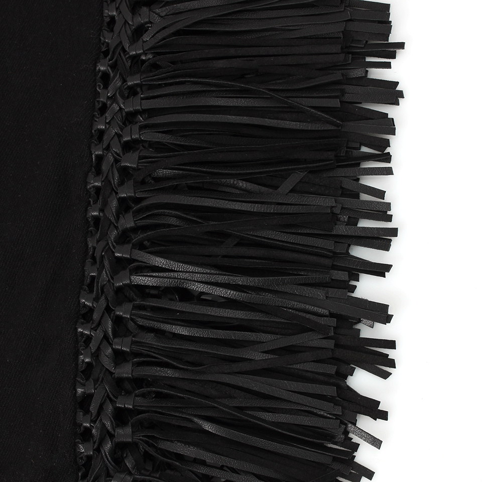 BAJRA SHAWLS-Leather Fringe Scarf-