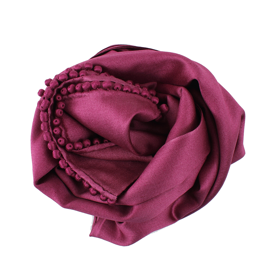 BAJRA SHAWLS-Satin Weave Fringe Shawl-DK PINK