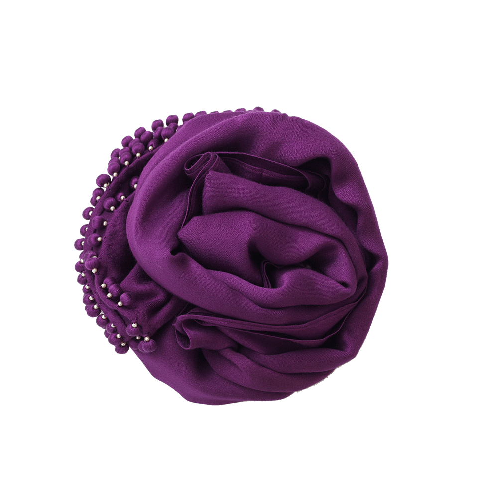 BAJRA SHAWLS-Scarf With Ball Fringe-PURPLE