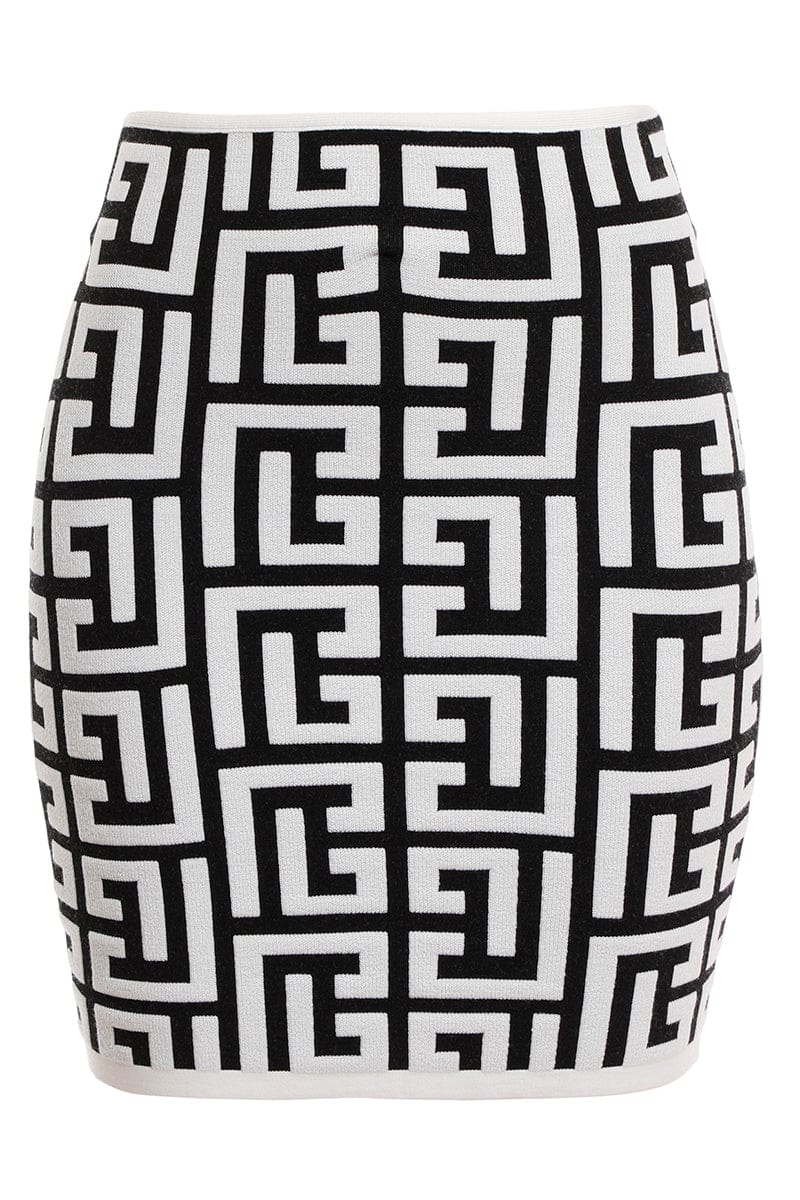 BALMAIN-Monogram Short Skirt-