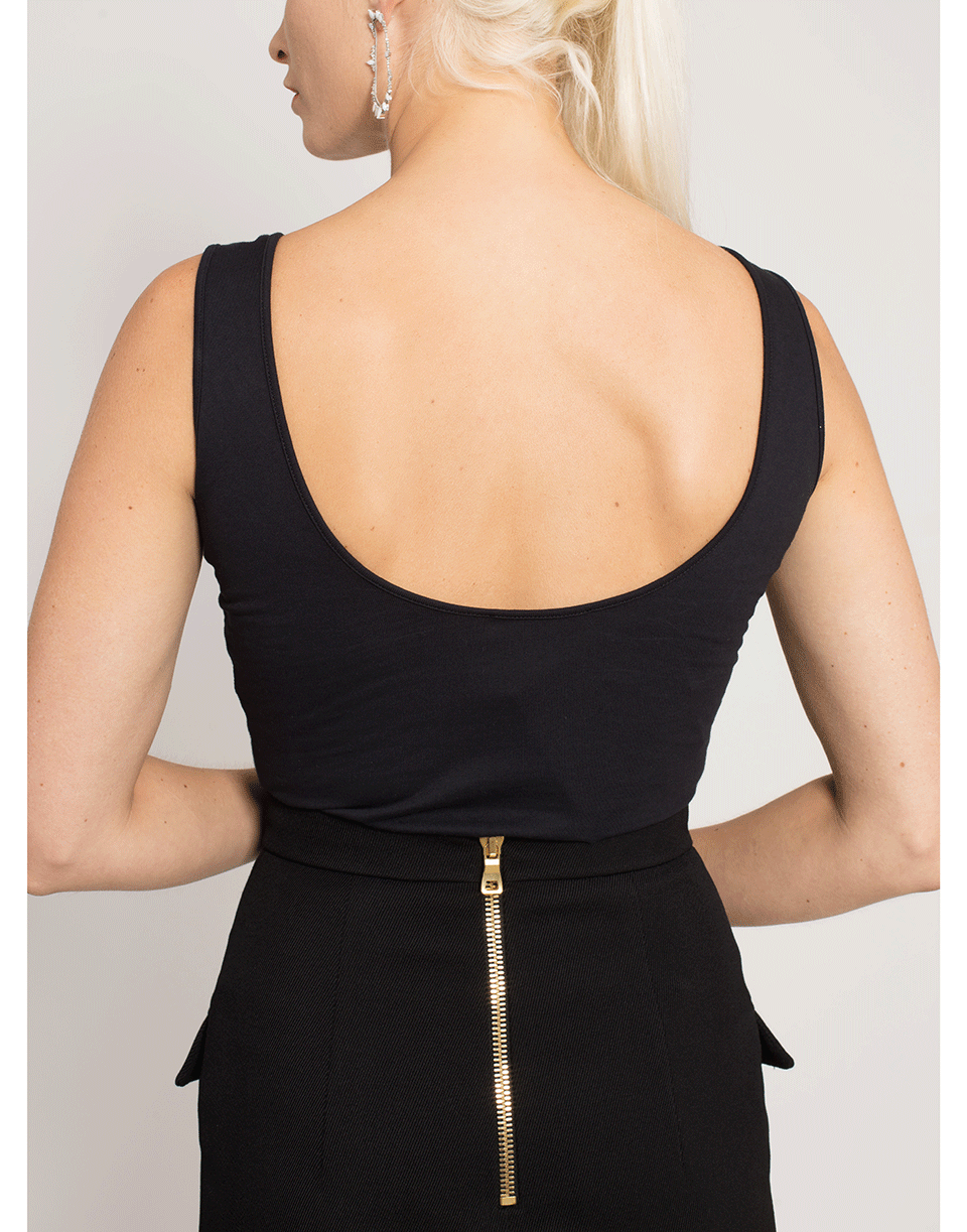 BALMAIN-Short Buttoned Skirt-NOIR