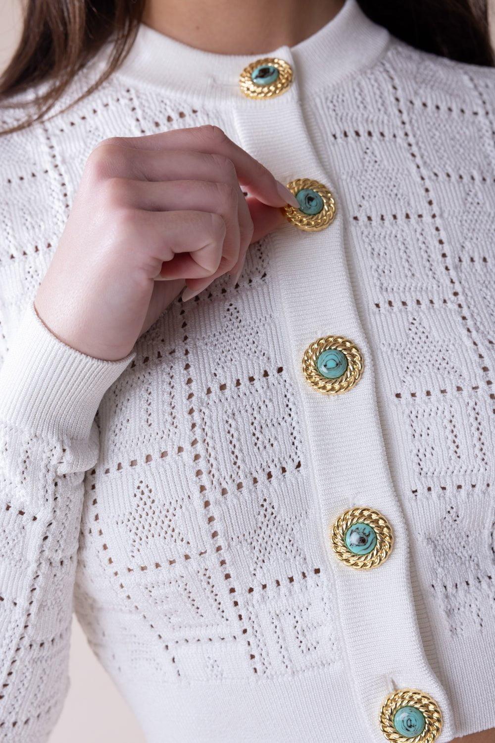 BALMAIN-Monogram Cardigan-