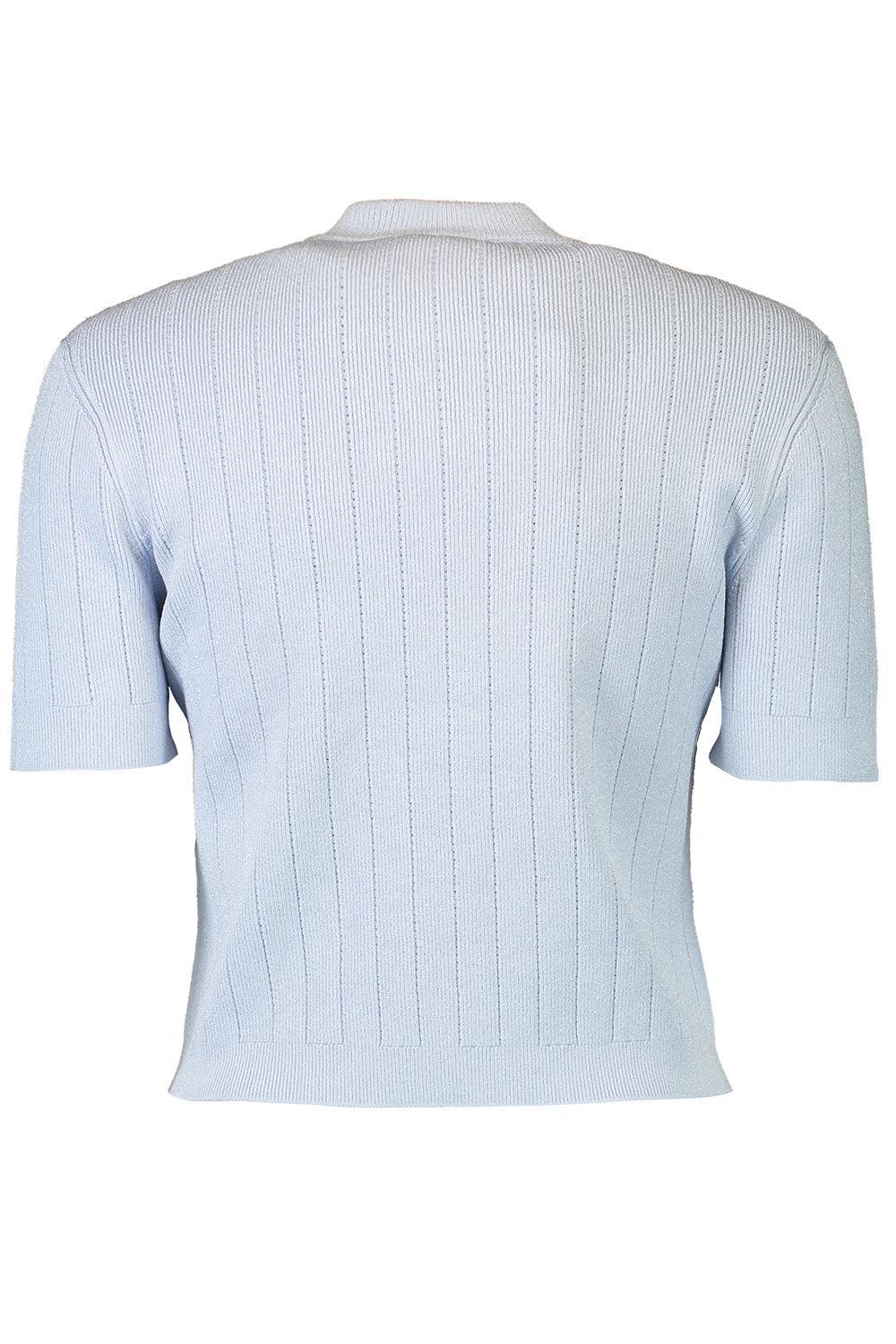 Short Sleeve Four Pocket Button Cardigan-BLEUPALE-38-CLOTHINGTOPCARDIGAN-BALMAIN