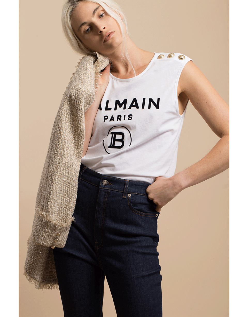 BALMAIN-Three Button Logo Tank Top-