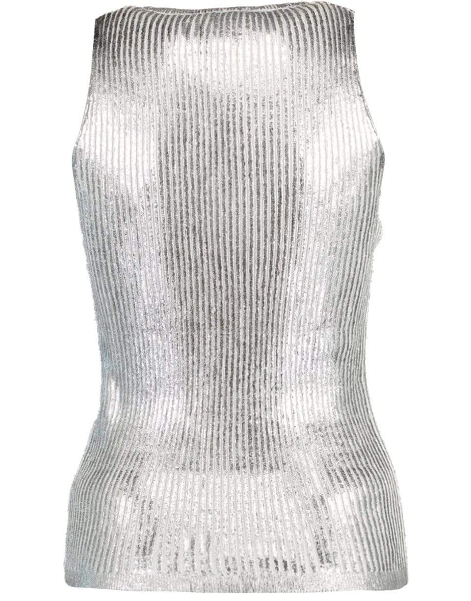 BALMAIN-Metallic Coated Tank Top-