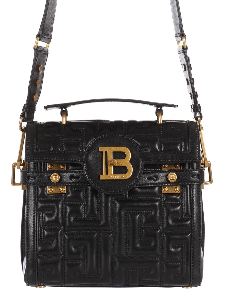 BALMAIN-Quilted B-Buzz 23 Bag-BLACK