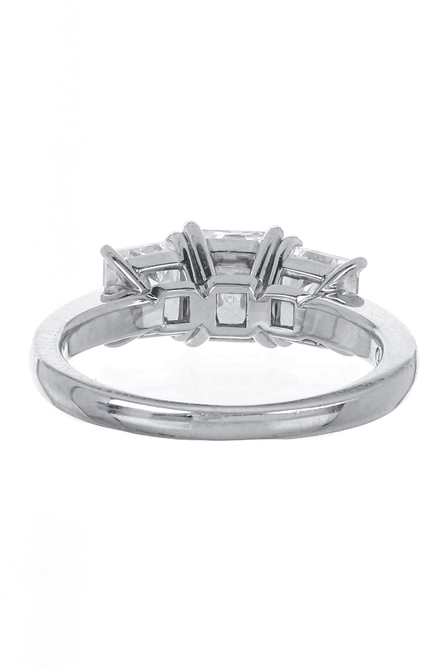 BAYCO-Radiant Three Stone Diamond Ring-PLAT