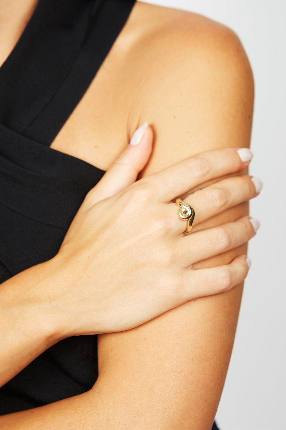 BEA BONGIASCA-Jumbo Wave Ring-YELLOW GOLD
