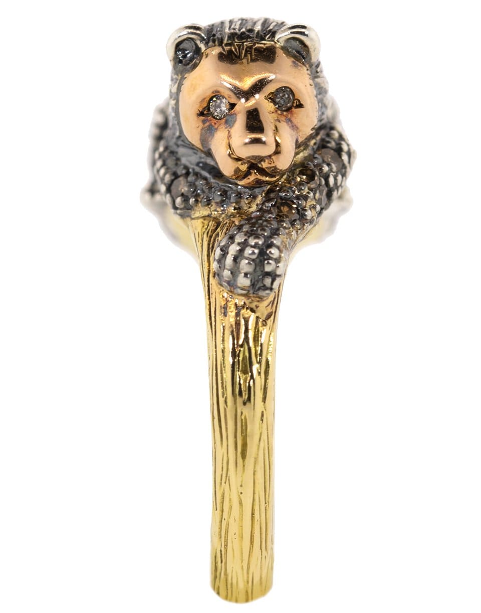 BIBI VAN DER VELDEN-Stackable Lion Diamond Ring-YELLOW GOLD